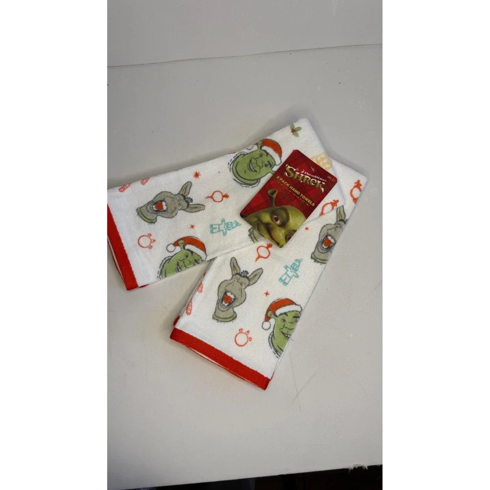 Dreamworks Shrek Merry Shreksmas 2 Pack Hand‎ Towels Christmas Holiday